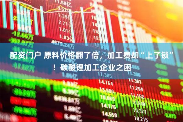 配资门户 原料价格翻了倍，加工费却“上了锁”！碳酸锂加工企业之困